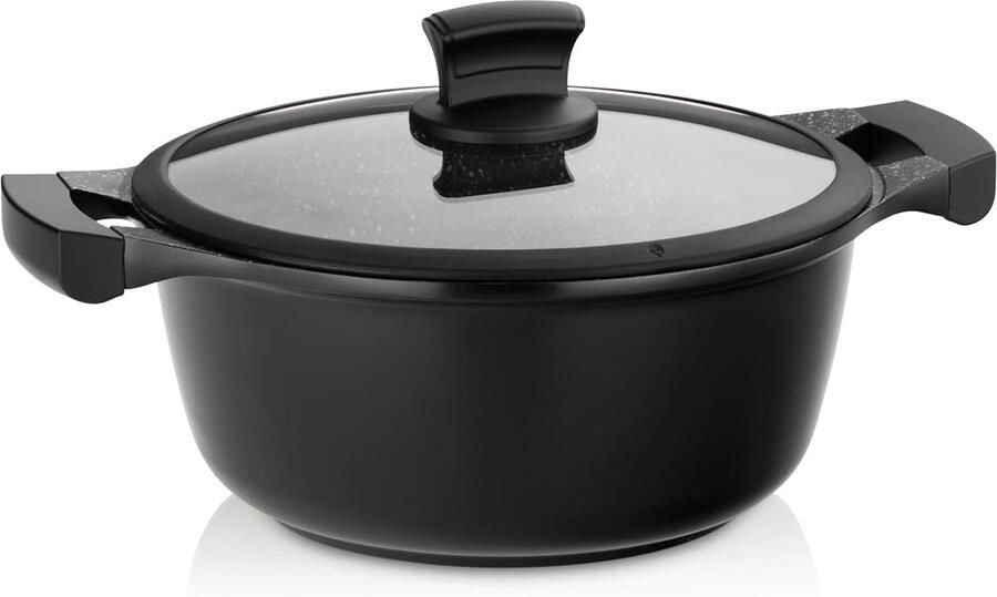 Braadpan met glazen deksel 24 cm 3 5 liter met antiaanbaklaag voor inductie