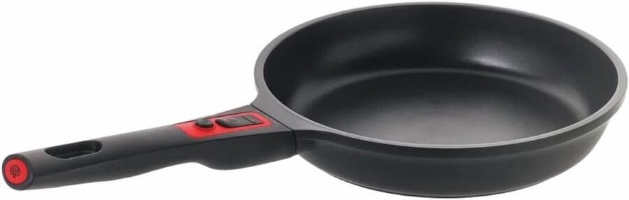 Braadpan met Handgreep Afneembare Pan Koken en Braden Afneembare Handgrepen 24 cm Zwart