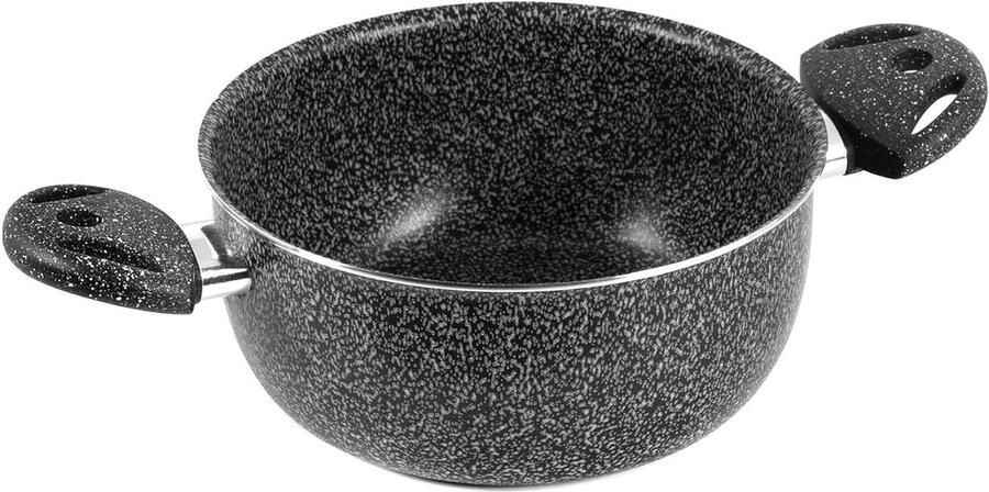 Braadpan met handgrepen Kasserol Pan Koken aanrecht Met anti-aanbaklaag 28 cm Grijs Zwart