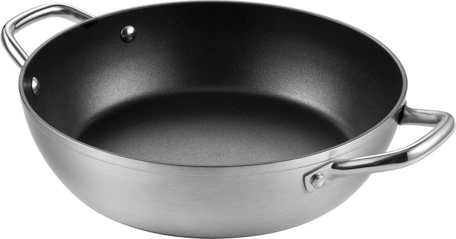Braadpan met handgrepen Kookpan Aluminium Koken op alle fornuizen Antiaanbaklaag Ovenbestendig 32 cm Zwart