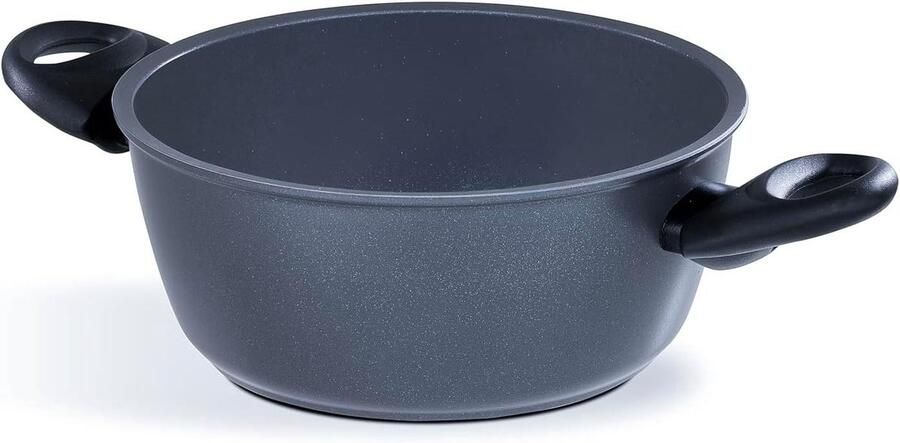 Braadpan met handgrepen Kookpan Aluminium Stoofschotels Maken Keramische Anti-aanbaklaag Ø 24 cm Grijs