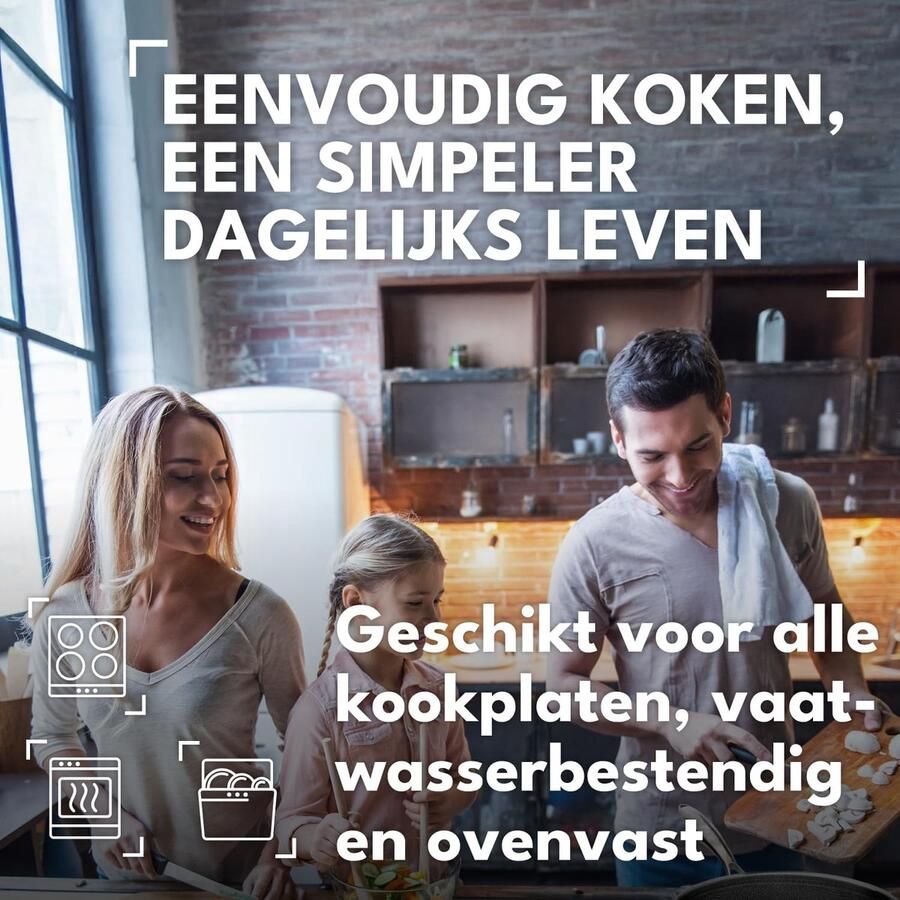 Gecoate Braadpan Inductie pan Gezond Koken Krasbestendig oppervlak 20 cm Zwart