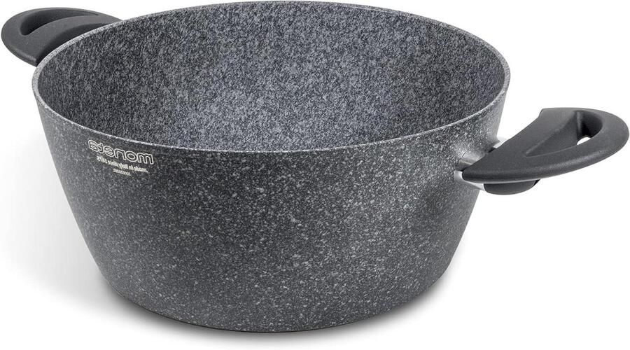 Braadpan met handvatten Snelkookpan Gezond Koken Versterkt met mineralen 20 cm Zwart