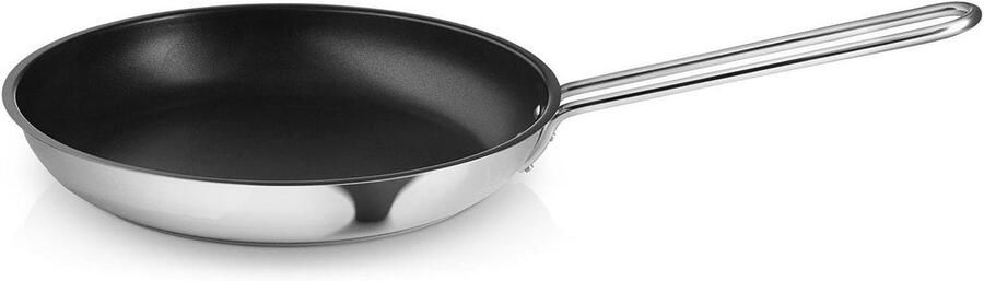 Braadpan Inductie Koekenpan Roestvrijstaal Gerechten Bereiden Warmtecontrole Technologie 28 cm Zilver - Foto 2