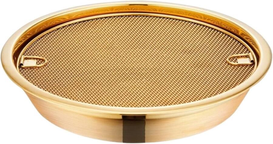 Braadpan met rek Keukenschaal bakken Lekkere maaltijden bereiden Geavanceerde olieafvoer 26x26x5 cm Goud