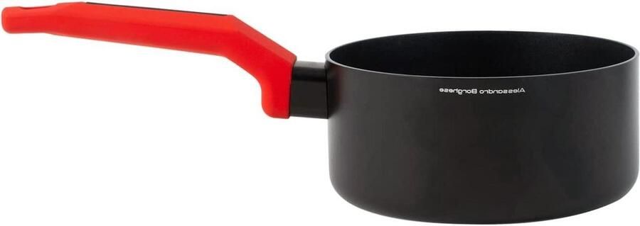 Braadpan met steel Koekenpan Koken en braden Hotspot indicator 16 cm Zwart en Rood