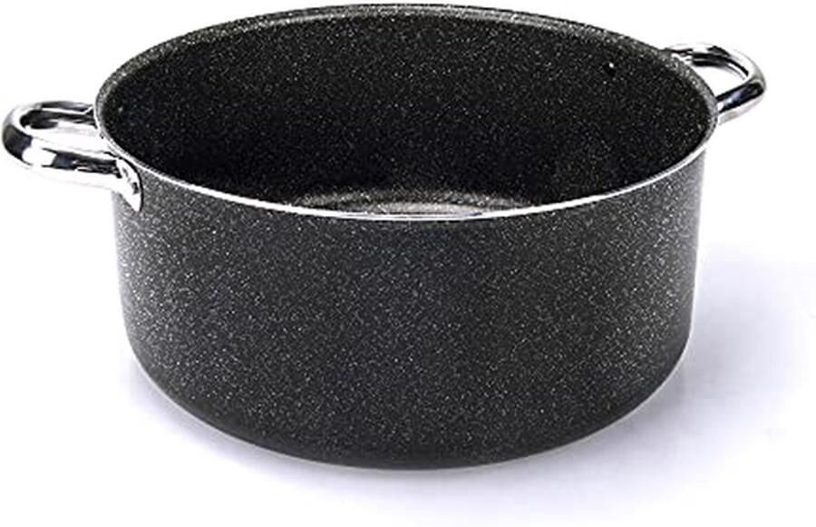 Braadpan Kookpan Lange Maaltijden Bereiden Steenlook Antiaanbaklaag 28 cm Zwart