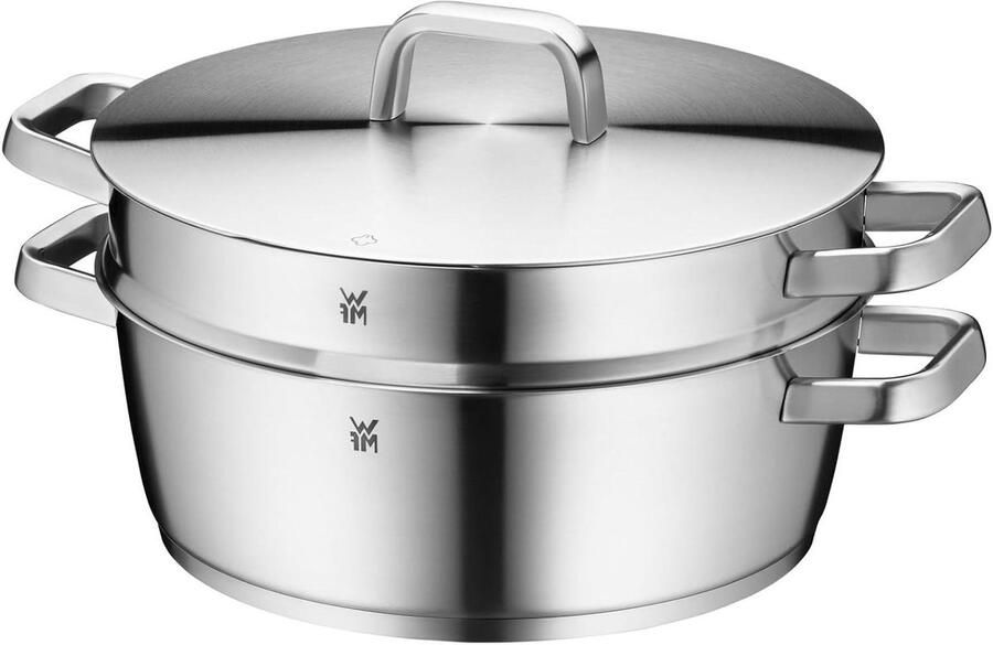 Braadpan met stoominzet Stoofpan Kookpan Langzaam Garen TransTherm Bodem 28 cm 57 Liter Roestvrij staal