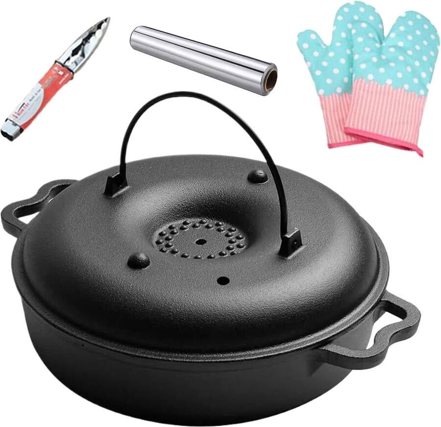 Braadpan Ovenpan Maaltijden Bereiden Snellere Warmteoverdracht 305x25x10cm Zwart