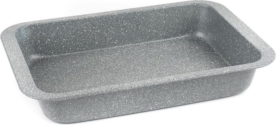 Braadpan Roastpan Bakplaat Bakken en braden Antiaanbaklaag marmer effect 36 x 24 x 5.5 cm Grijs - Foto 1