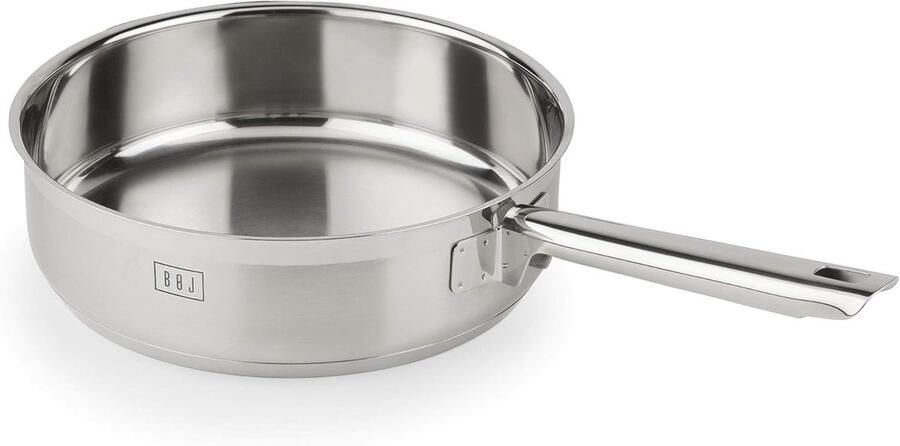 Braadpan Roestvrij Staal Hapjespan Koekenpan Gelijkmatig Koken Professioneel Handvat 24 cm Diameter