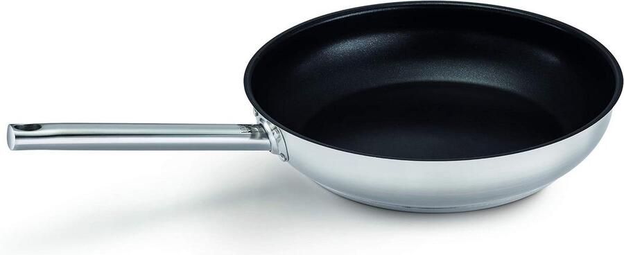 Braadpan Roestvrij Staal Koekenpan Antiaanbak Koken en Bakken Dubbele Antiaanbaklaag 20 cm Zilver
