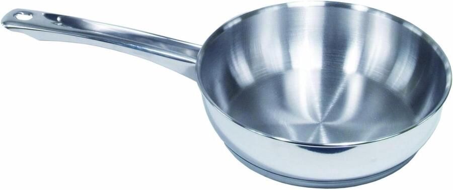 Braadpan Roestvrij Staal Koekenpan Efficiënt Professioneel Koken Commercieel Gebruik 20 cm Zilver