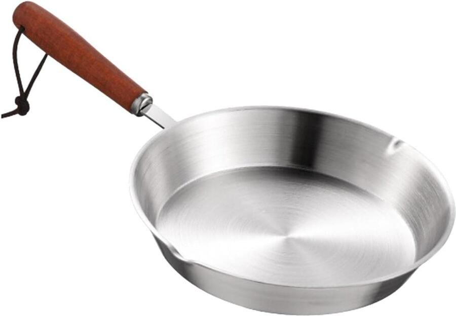 Braadpan Roestvrij Staal Koekenpan Eierpan Dagelijks Koken Gelijkmatige Verwarming 17 cm Zilver