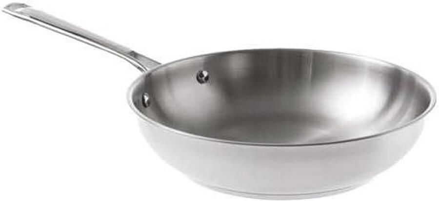 Braadpan Roestvrij Staal Koekenpan Keukenpan Koken en Bakken Gelijkmatige Warmteverdeling 20 cm Zilver