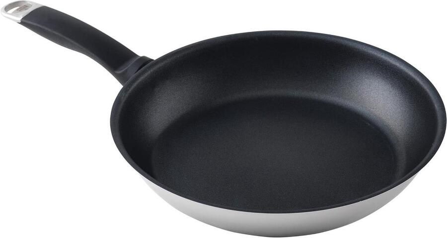 Braadpan Roestvrij Staal Kookpan Gecoat Gelijkmatig Braden Titanium Plasma Coating 24 cm Zilver
