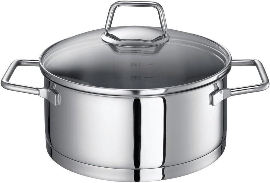 Braadpan Roestvrij Staal Kookpan Keuken Gerechten Bereiden Praktische Binnenschaal 16 Centimeter Zilverkleurig