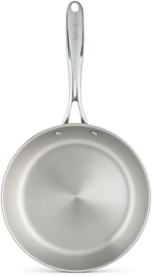 Braadpan Roestvrij Staal Kookpan Koekenpan Veelzijdig Koken Drievoudige Bodem Diameter 28 cm Zilverkleurig