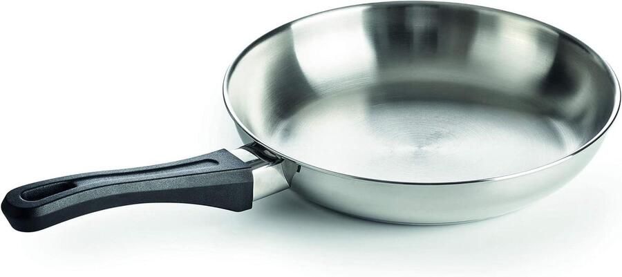Braadpan Roestvrij Staal Kookpan Sauspan Dagelijks Koken Energiebesparende Bodem 28 cm Zilverkleurig