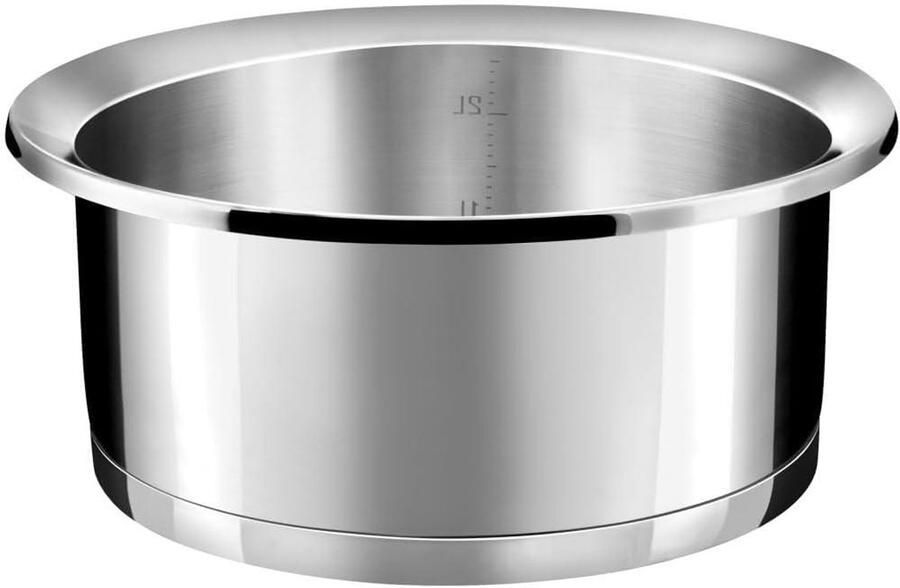 Braadpan Roestvrij Staal Kookpan Sauspan Koken en Serveren Afneembare Handgreep 24 cm 2.5 Liter Zilver