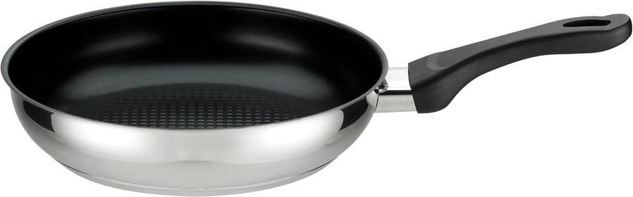 Braadpan Roestvrij Staal Kookpan Sauspan Lange Maaltijden Bereiden Honingraat Bodem 28 cm 3.2 Liter Zwart Zilver