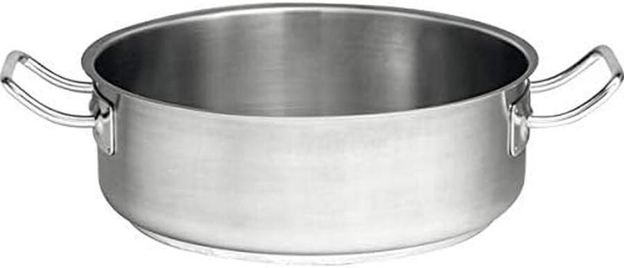 Braadpan Roestvrij Staal Kookpan Soeppan Grote Maaltijden Bereiden Sandwichbodem Warmtegeleiding 40 cm 18 Liter Zilver