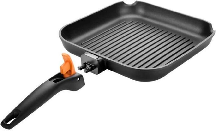 Braadpan Roestvrij Staal Kookpan Stoofpan Langzaam Garen Afneembare Handgreep 26 cm Zwart