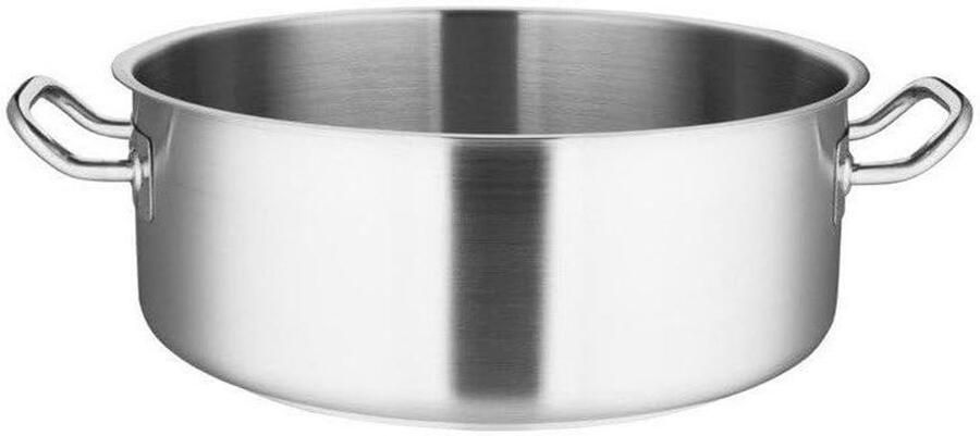 Braadpan Roestvrij Staal Kookpot Keuken Langzaam Garen Inductie Geschikt 13 Liter Zilver