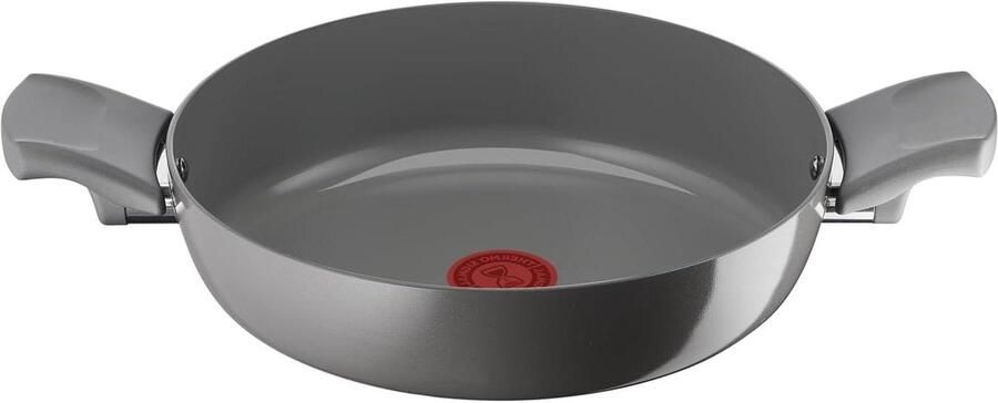 Braadpan Rond Kookpan Sauspan Gezond Koken Keramische Antiaanbaklaag 26 cm Grijs