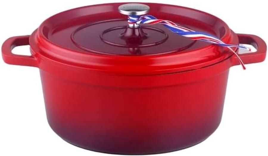 Braadpan Rond Stoofpan Gegoten Gezond Koken Steen Antiaanbaklaag 16 Cm Diameter Rood