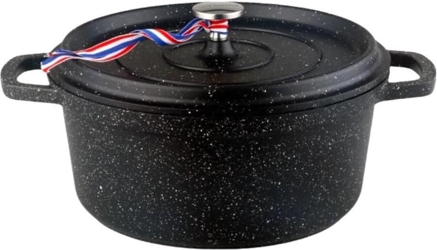 Braadpan Rond Stoofpan Koekenpan Gezond Koken Giet Aluminium 20 cm Zwart