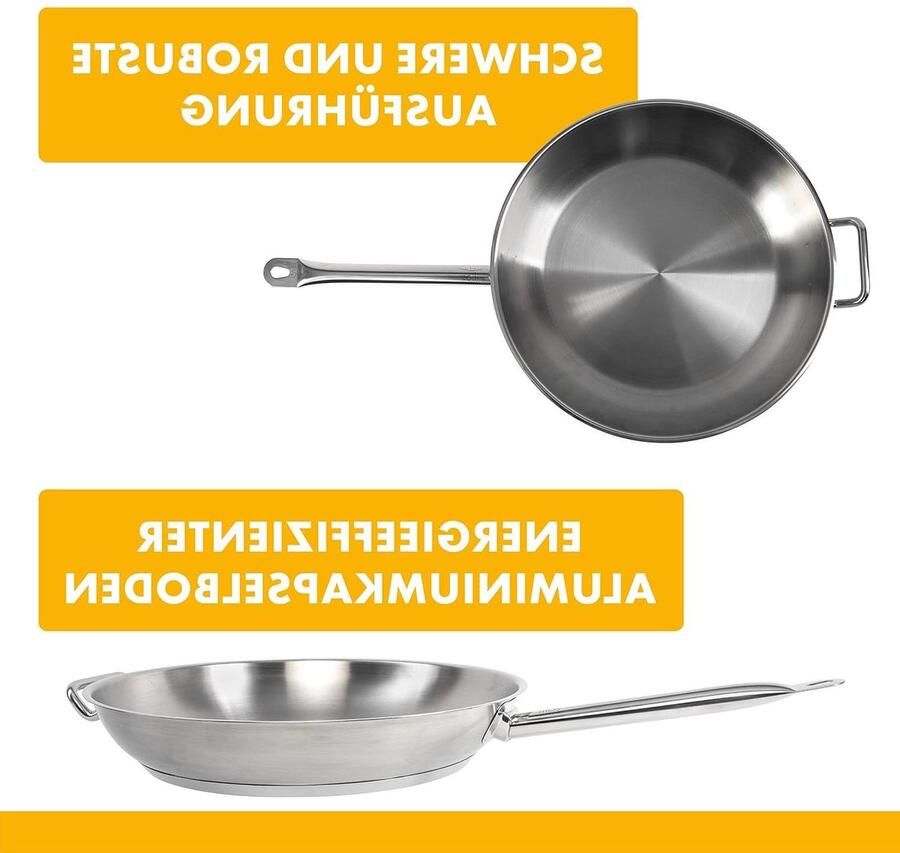 Braadpan RVS Koekenpan Koopjespan Koken met precisie Stabiliserende gietrand 36 cm Zilver