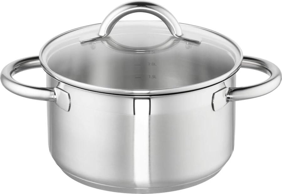 Braadpan RVS Kookpan Steelpan Langzaam Garen Energiebesparende Bodem 20 cm Zilver