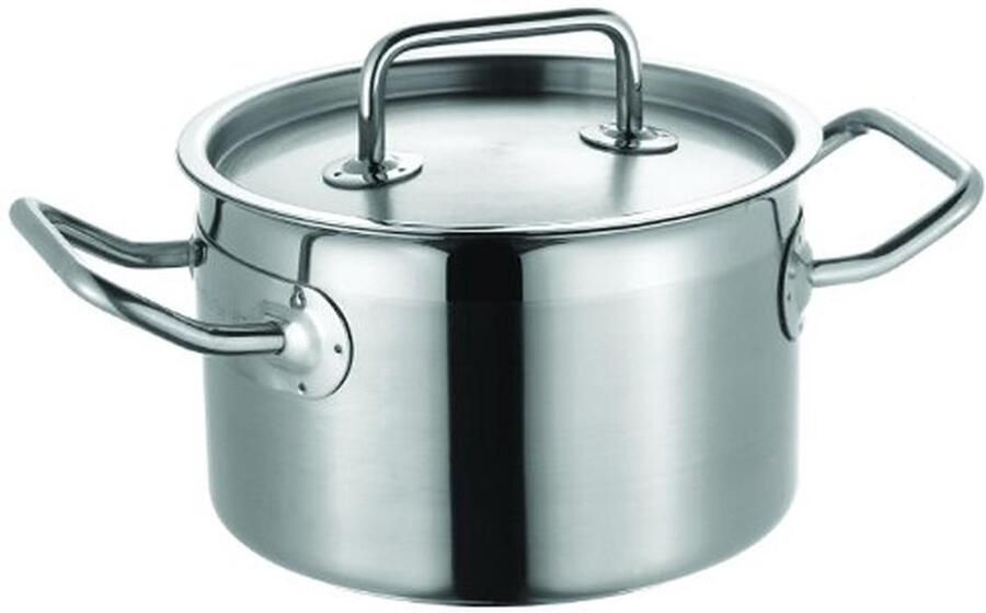 Braadpan RVS Kookpan Stoofpan Langzaam Garen Energiebesparende Bodem 24 cm 6 Liter Zilverkleurig