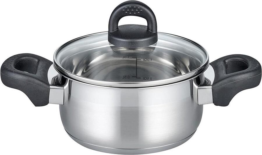 Braadpan RVS Sauspan Kookpan Vitamines Behouden Geïntegreerd Doseersysteem 16 cm Zilver
