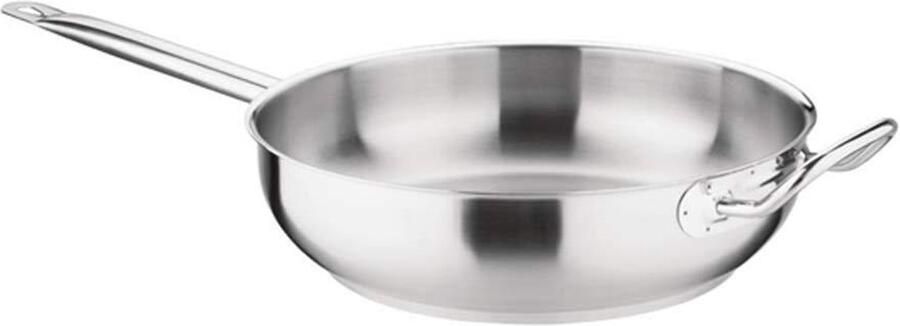 Braadpan RVS Sauté Pan Koken en braden Grote capaciteit 30 cm Zilver