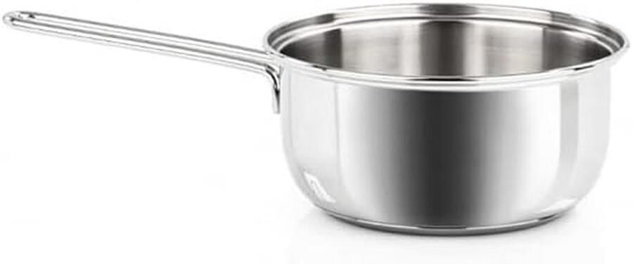 Braadpan Sauspan Steelpan Koken op Inductie Lange Handgreep 14 cm Zilver
