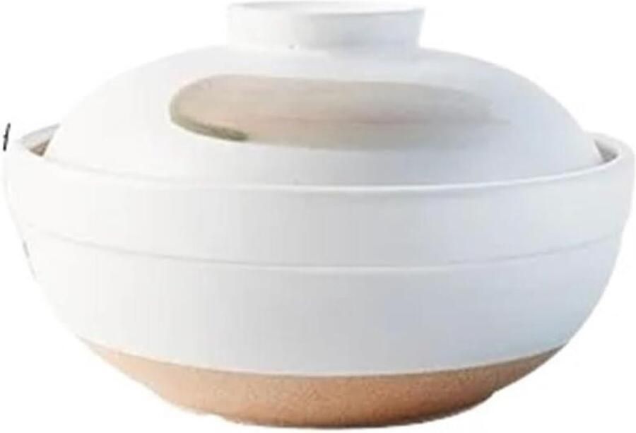 Braadpan Soeppot Keramische Kookpan Langzaam Koken Gelijkmatige Warmteverdeling 20 cm Diameter Wit