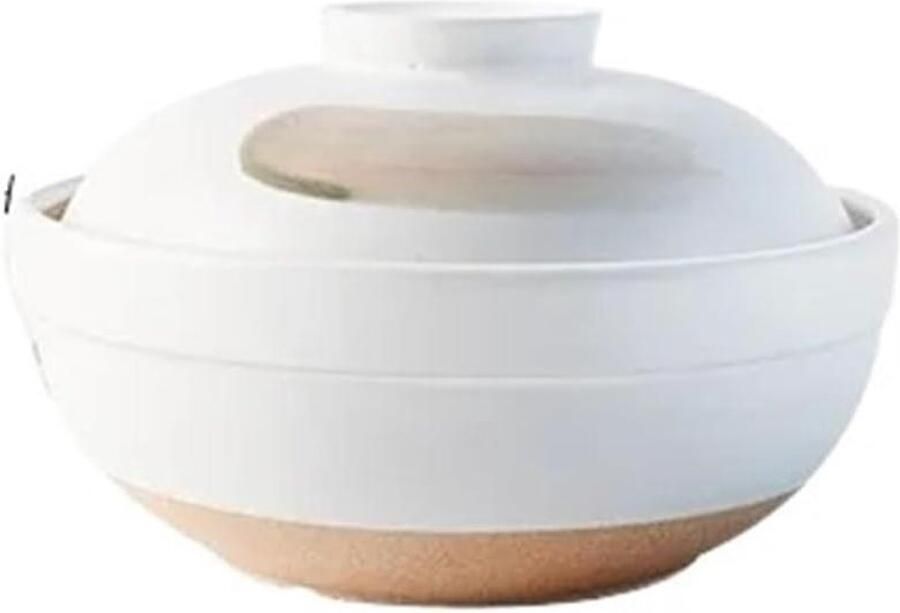 Braadpan Soeppot Kookpan Steelpan Langzaam Koken Gelijkmatige Warmteverdeling 20 cm Diameter Wit