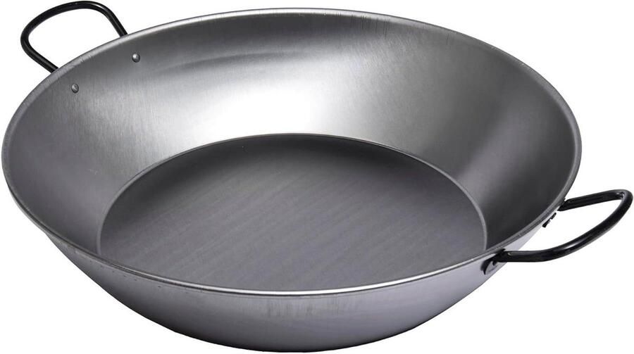 Braadpan Staal Kookpan Handgrepen Maaltijden Bereiden Gepolijst Afwerking 18 cm Diameter Zwart