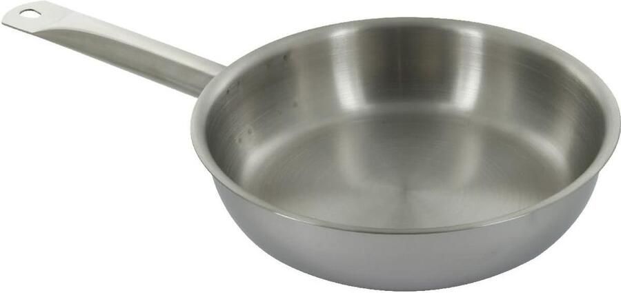 Braadpan Staal Steelpan Koekenpan Gelijkmatig Koken Ergonomische Handgreep Ø 20 cm Zilver