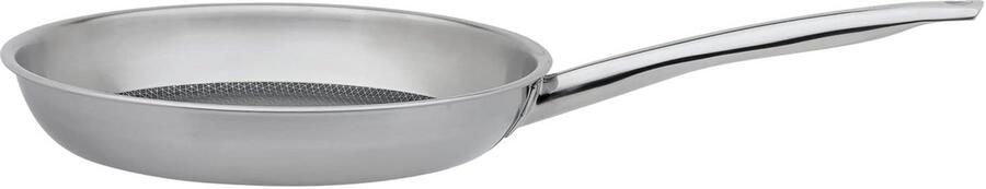 Braadpan Steelpan Kookpan Koken en braden Krasbestendige anti-aanbaklaag 24 cm Zilverkleurig