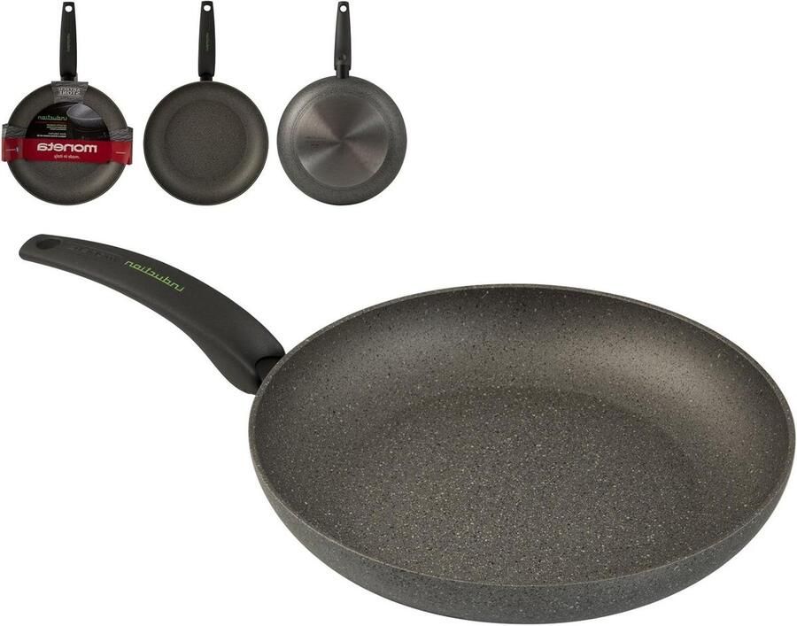 Braadpan Steen Kookpan Inductie Maaltijden Bereiden Gemaakt in Italië 28 cm Zwart Grijs