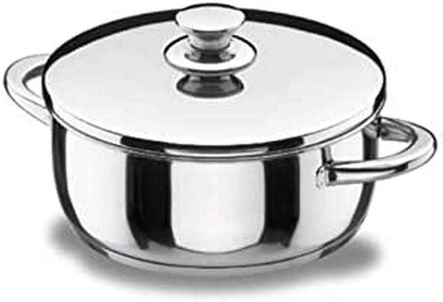 Braadpan Stoofpan Koekenpan Koken en Stoven 3-laags Sandwich Bodem 18 cm Zilver