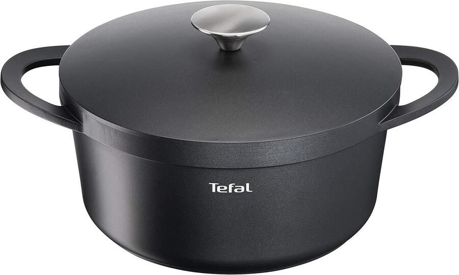Braadpan Stoofpan Malse Gerechten Bereiden Gegoten Aluminium 24 cm 4.2 Liter Zwart