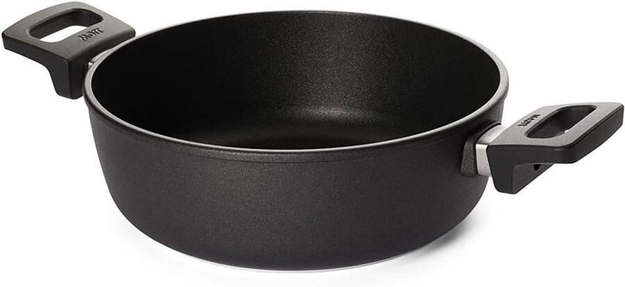 Braadpan Titanium Soeppan Stoofpan Langzaam Koken Versterkte Gietrand 24 cm Zilver