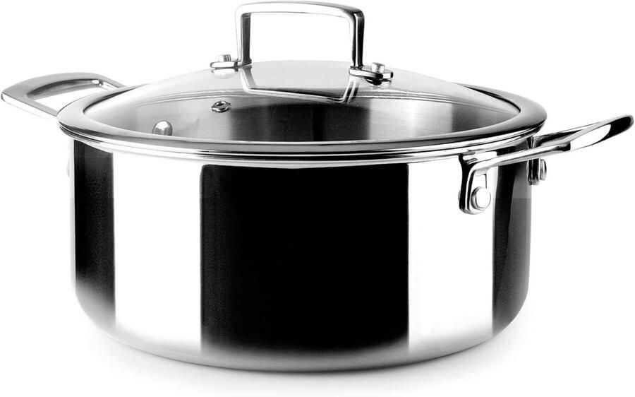 Braadpan Triply Natural Kookpan RVS Gezond Koken Drielaags Materiaal 24 cm Zilver