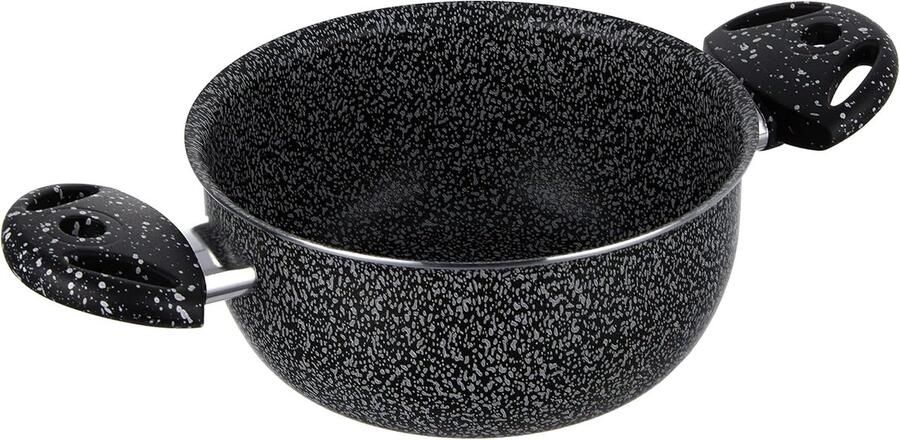 Braadpan Twee Handgrepen Kookpot Steen Lekker Koken Antiaanbaklaag 18 cm Grijs