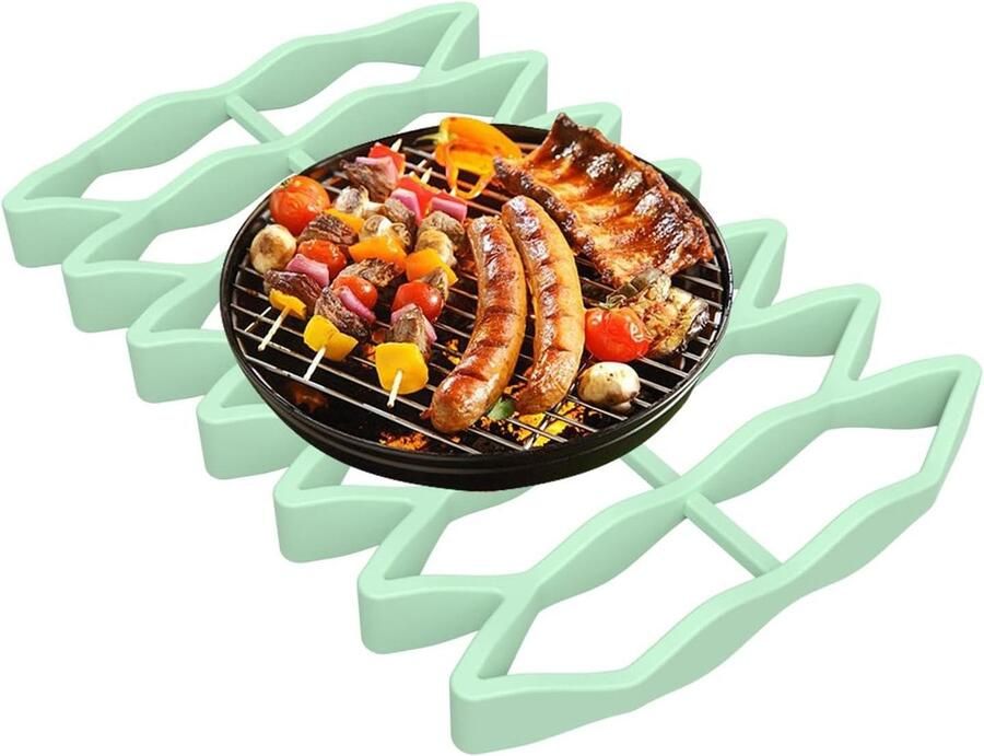 Braadrek Kookrek Oven Vlees Grillen Hittebestendig Siliconen 23.3x15.6x2 cm Lichtgroen
