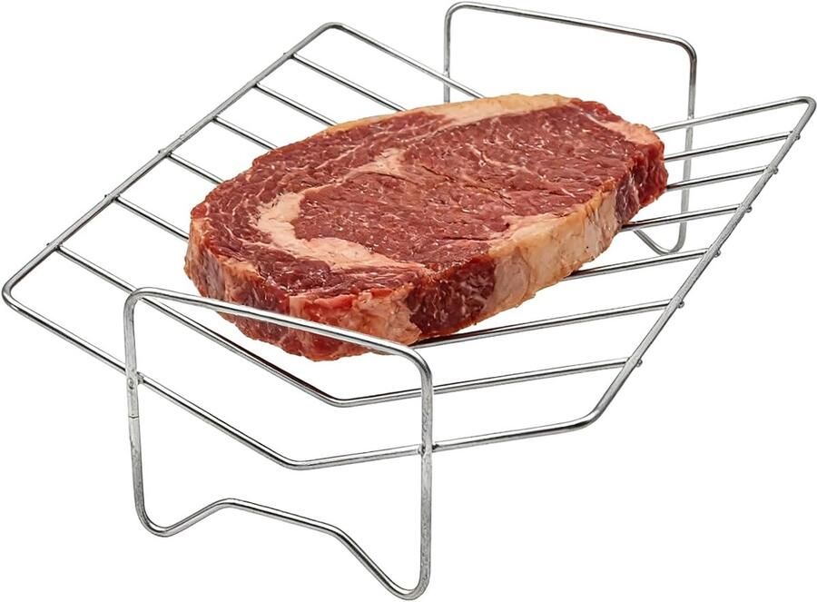 Braadrek voor Oven Vorm Standaard Kip Vlees Grillen Antislip Ontwerp 29 x 21 x 8 cm